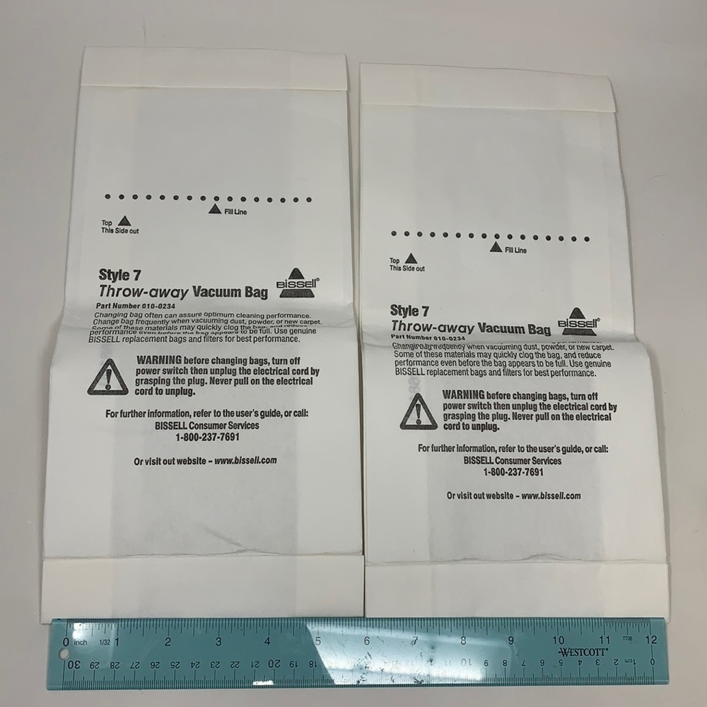2 new Bissell Style 7 vacuum bags new